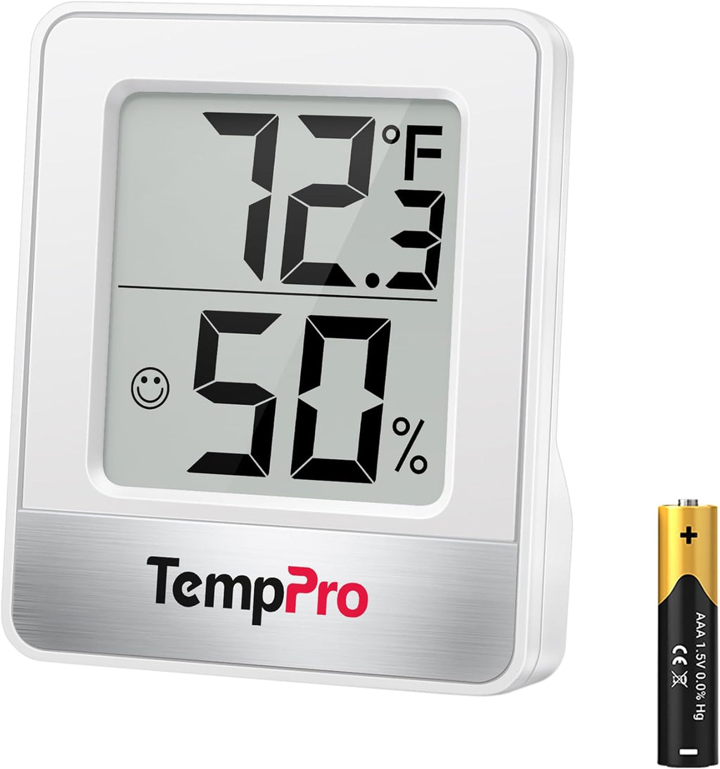 TempPro TP49 Digital Hygrometer - Accurate Indoor Thermometer & Humidity Meter | Mini Outdoor Thermometer