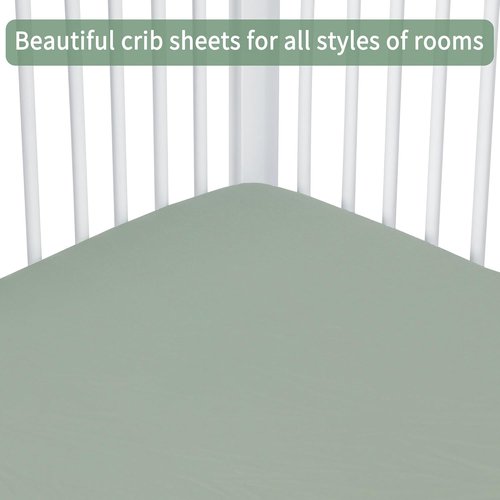 GUNTAIL Baby Crib Sheets - Soft Microfiber Fitted Sheets for Standard Crib & Toddler Mattress | 2 Pack (Brown & Green)