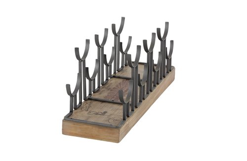 Deco 79 Industrial Metal Rectangle Wine Rack, 26" x 7" x 10", Brown