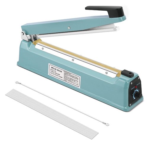 Flexzion Impulse Sealer 12 Inch (300mm) 400W Heat Sealer Machine with Adjustable Heating Mode, No Warm Up Needed, Portable Bag and Seal Impulse with Replacement Element Grip and Teflon Tape
