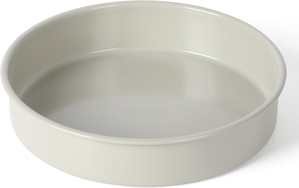 Martha Stewart Gallen 8-Inch Round Nonstick Cake Pan - Durable Carbon Steel for Even Baking & Easy Release