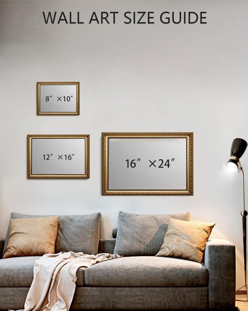 KISSFOX Gold Framed Vintage Wall Art - Botanical Flower Canvas Paintings for Living Room & Bedroom