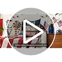 Patriotic Throw Pillow Covers 18x18 Set of 4, God Bless America Sofa Decor