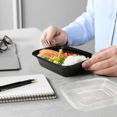 GUSTO Meal Prep Containers - 12 oz, 50 Count | Reusable, Microwaveable & BPA-Free Food Storage Boxes