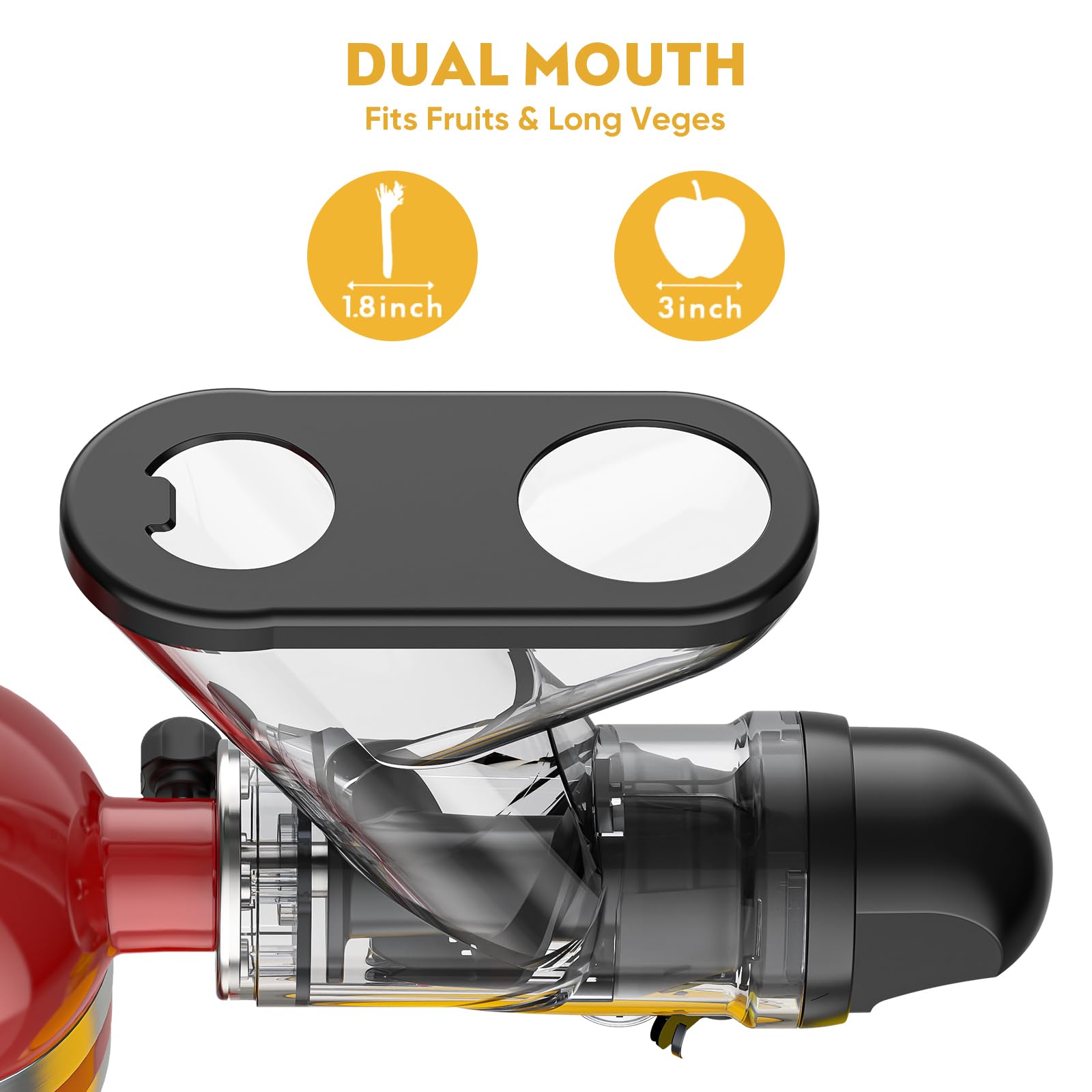 Masticating Juicer Attachment for KitchenAid Stand Mixer, Masticating Juicer, Slow Juicer Attachment for Kitchen Aid with Dual Feed Chute and Push Rod for Vegestables Fruits By HOZODO