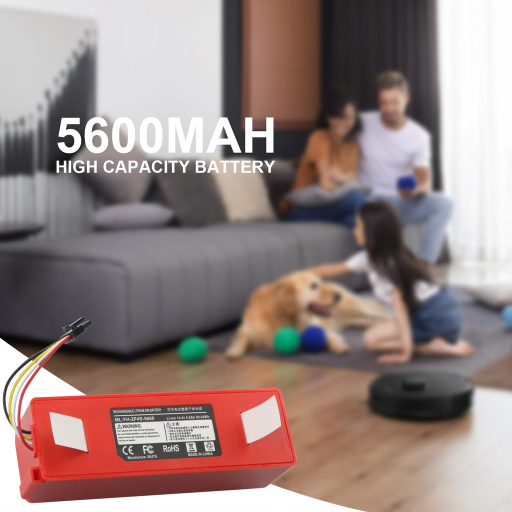 Battery Replacement for Roborock Q7+ Q5+ Q5 Q7 Max/Max+/Plus/Pro+, Roborock S8 S7 S4 S5 S6 S7+ S8+ Plus/Pro Ultra/MaxV/MaxV Ultra S70 S50 S55 S60 S65 T7 T65 E20 E25 E35 Robot Vacuum BRR-2P4S-5200S
