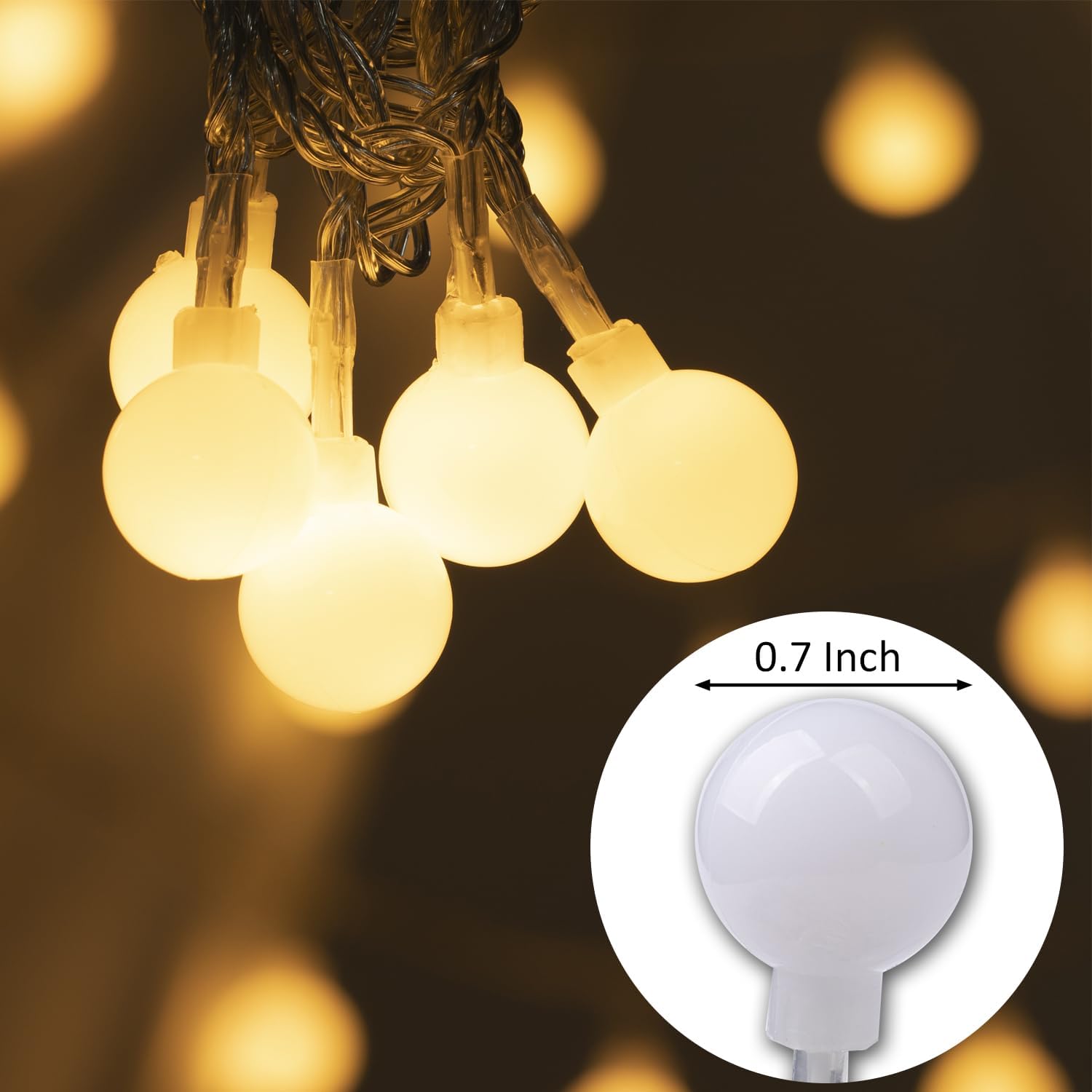 Ogrmar 100 LED Globe Ball String Lights - 49 Ft Fairy Lights with Remote & Timer for Indoor/Outdoor Decor