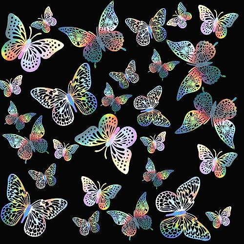 3D Metallic Butterfly Wall Decor - 24 Pcs Butterfly Party Decorations