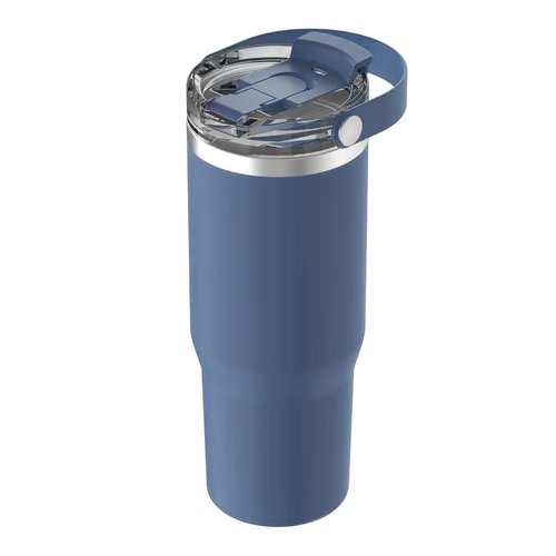 Oggi 30oz Vacuum Insulated Tumbler with Lid & Top Carry Handle – Stainless Steel Coffee Thermos, Travel Mug, Fits Cup Holders, Sweatproof, for Hot or Cold Drinks, Insulated Mug for Adults, Blue