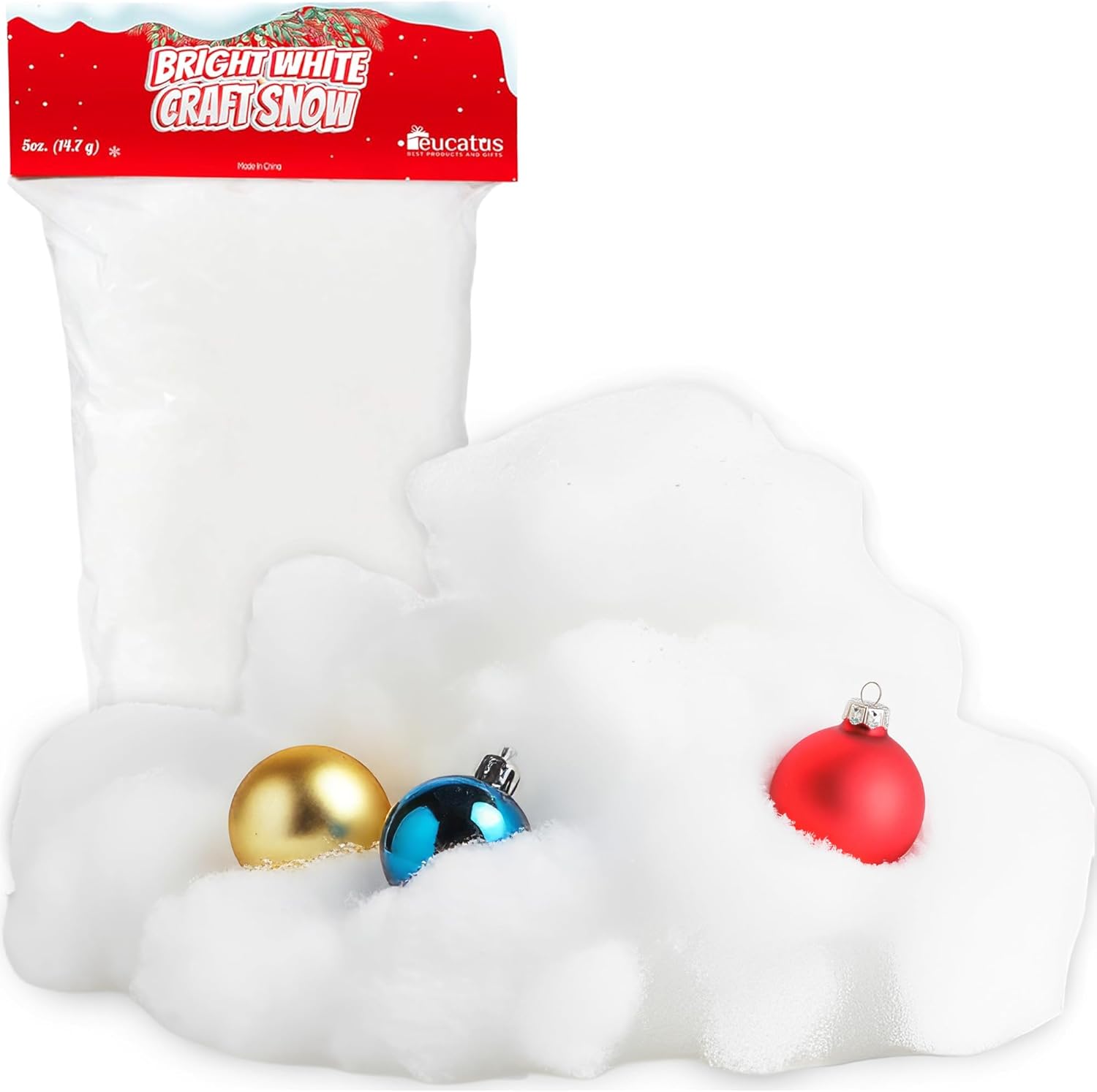 Skiennix Fake Snow Fluff Sheet - 15 Sqft Fluffy Cotton-Like Christmas Decoration for Mantle & Tabletop