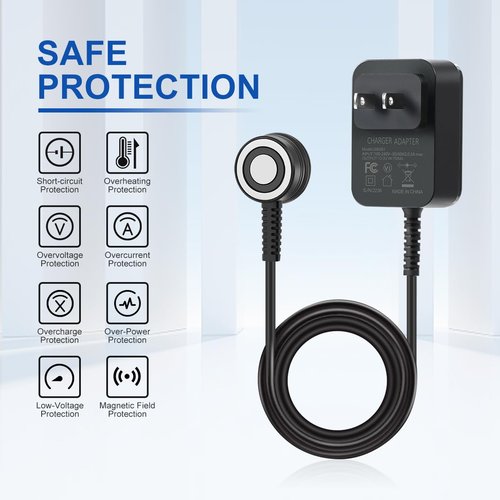 LANMU Charger Compatible with Shark VACMOP VM252 VM252C QM250 VACMOP Pro Cordless Hard Floor Vacuum Mop, Replacement Power Cord Magnetic Charger