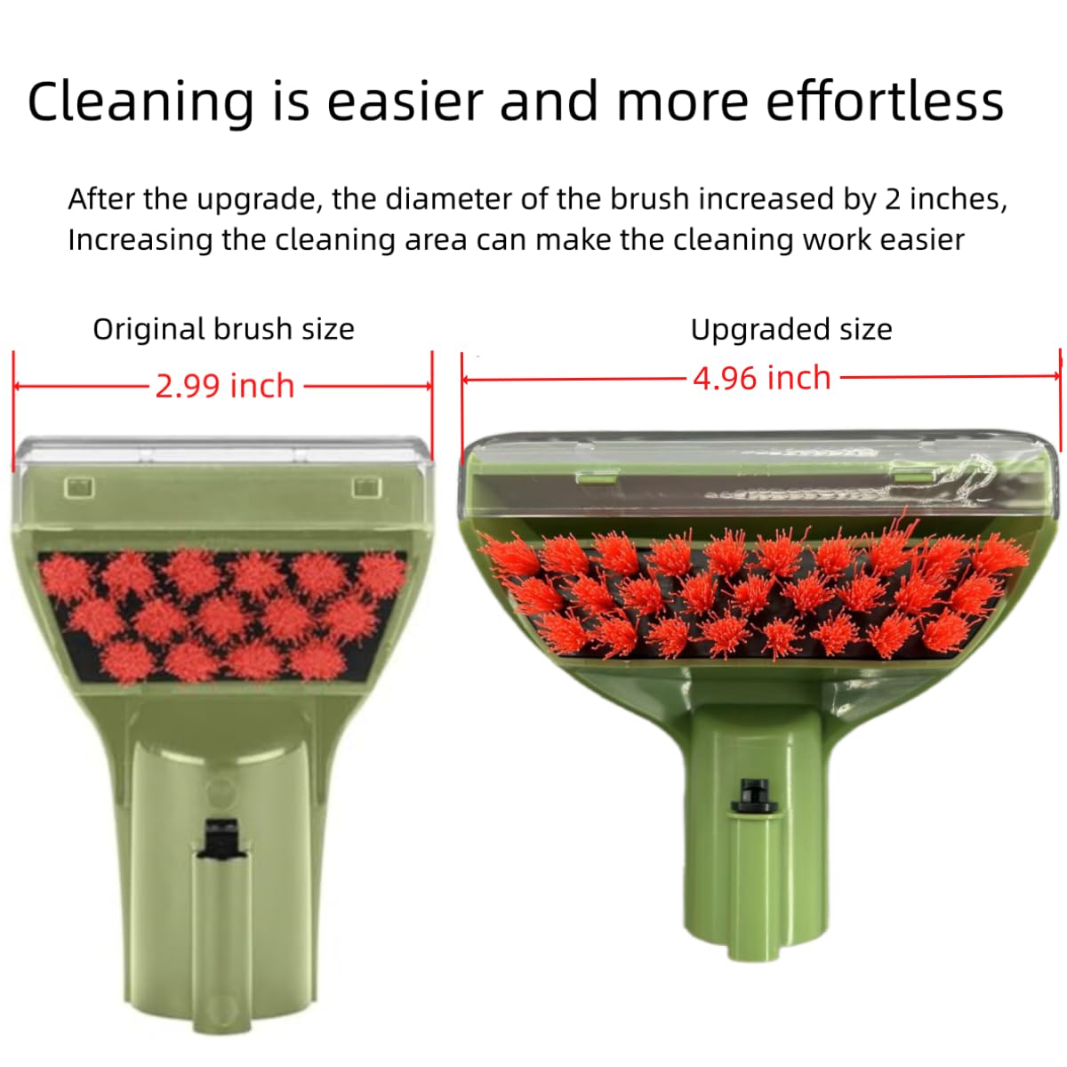 Upgraded 5.3in 1400B Little Green Machine Multi-Purpose Tools Brush detachable Replacement Parts Compatible with bissell 4075 3194 3353 2458 3588F 1425 Tough Stain Brush Tool Attachments (Green 1+1)
