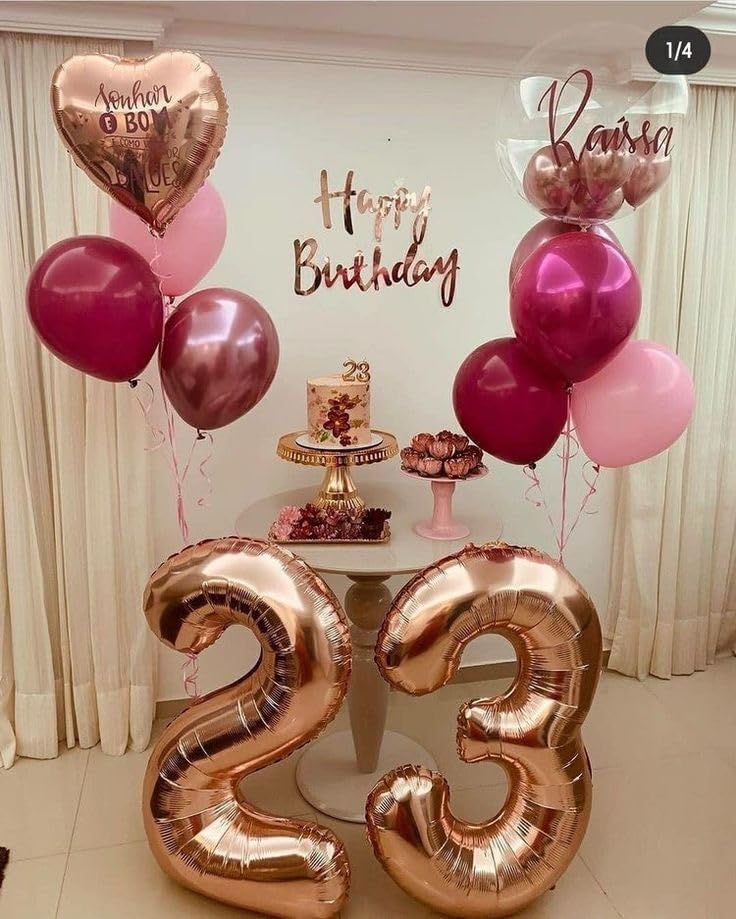 Numbers 23 Balloon - 40 Inch Rose Gold Foil Birthday Decoration for Women | Perfect for 23rd Birthday & Graduation
