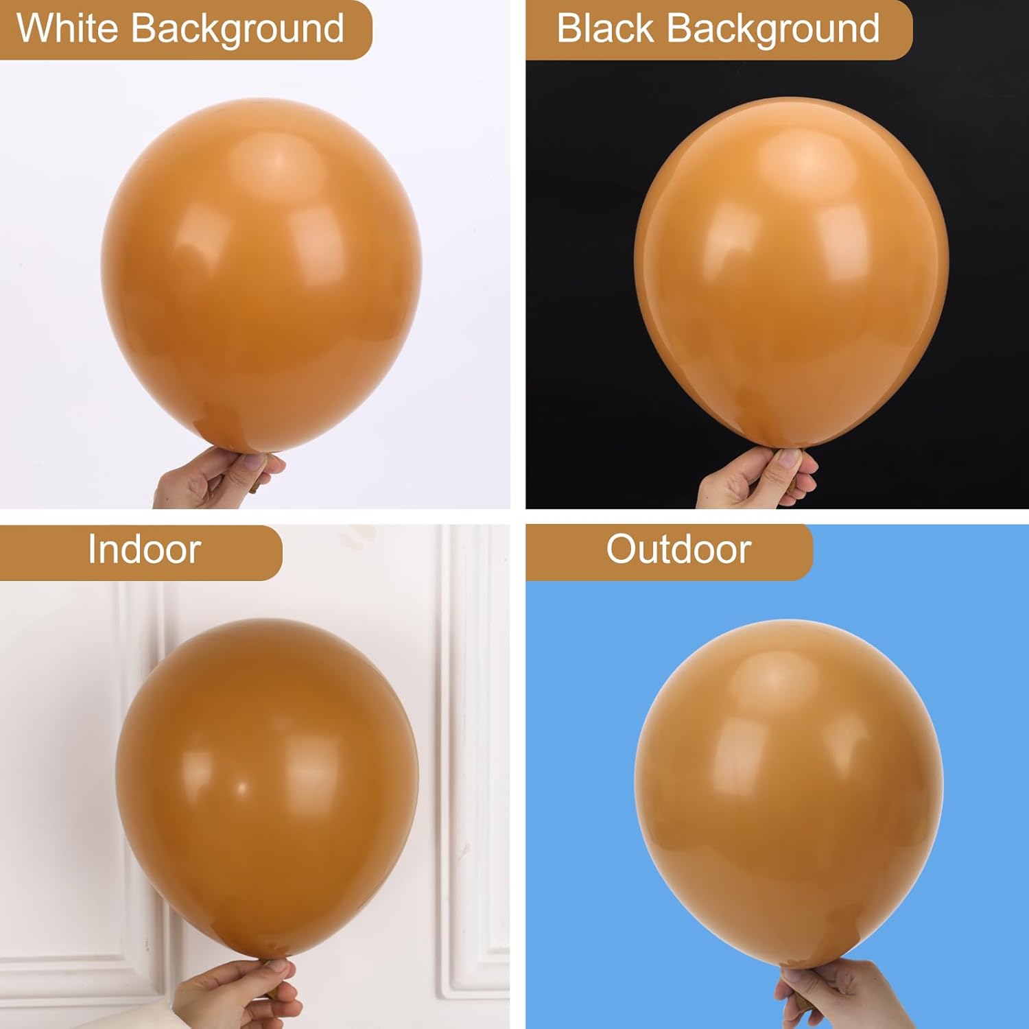RUBFAC Tan Balloons - 129-Piece Latex Garland Kit | Boho Neutral Light Brown for Weddings & Parties