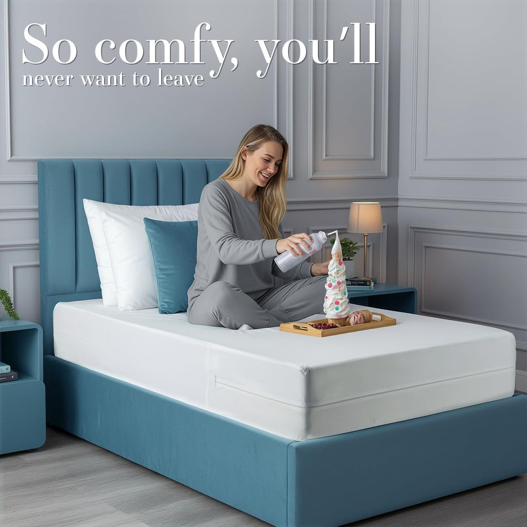 Utopia Bedding Mattress Protector - 100% Waterproof Twin Size Encasement | Bed Bug & Dust Mite Proof