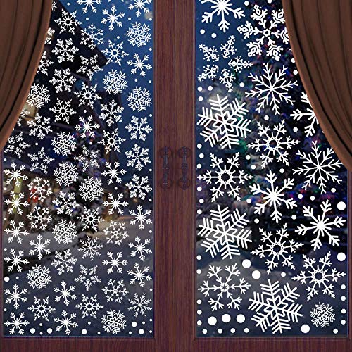 340+ Snowflake Window Clings - Reusable Christmas Decor