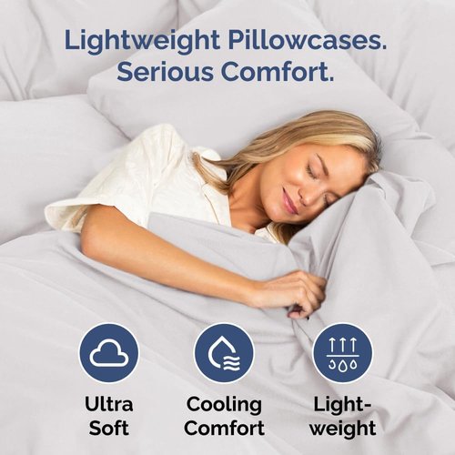 King Pillow Cases by [Brand Name] - Ultra Soft Hotel Quality Covers | Comfy, Wrinkle-Free & Fade Resistant - 2 Piece Set in French Grey