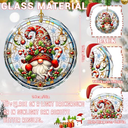 Gnome Stained Glass Christmas Ornament - Holiday Tree Decor & Gift - Variation of THIS listing