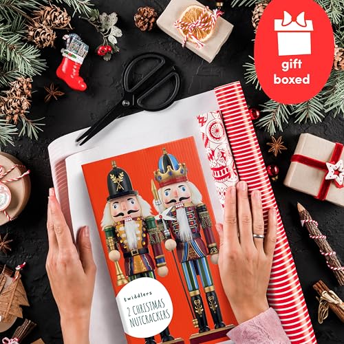 Christmas Nutcracker Set - King & Soldier Pikeman & Bugler Variation, Wooden Holiday Decor, Gift Box