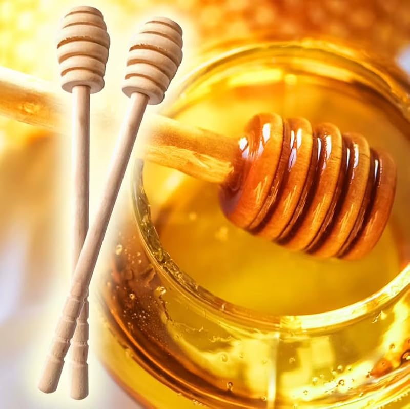 Honey Dipper Stick with Long Handle - Premium Dessert Spoon