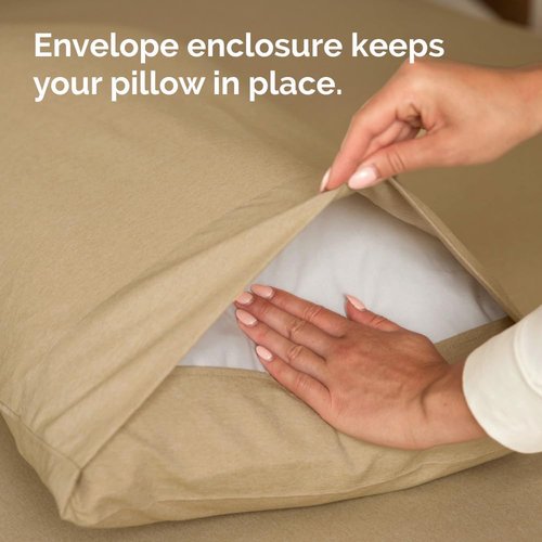 King Pillow Cases by [Brand Name] - Ultra Soft Hotel Quality Covers | Cozy, Wrinkle-Free & Fade Resistant - 2 Piece Set in Heathered Tan