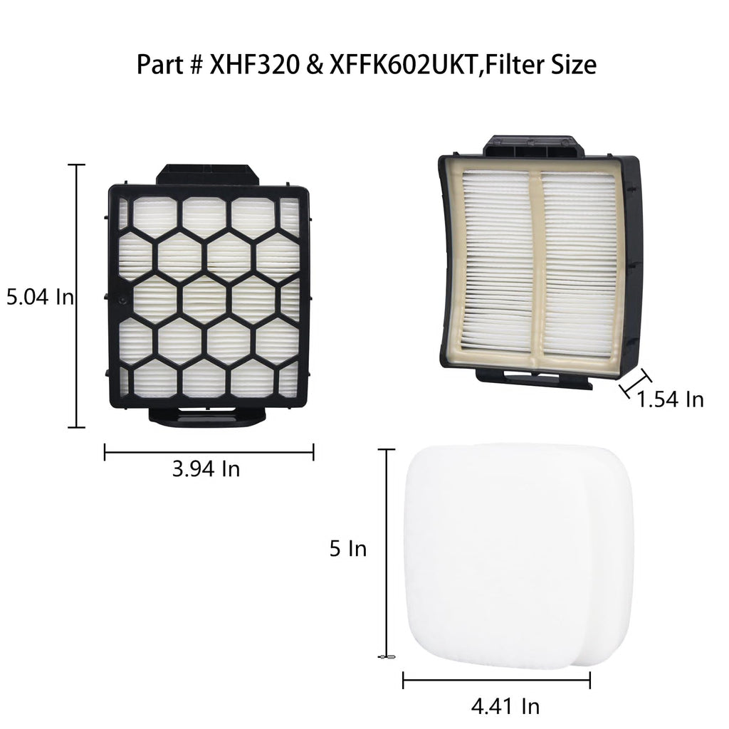 Replacement Filter Compatible with Shark LA480WM Lift-Away Upright Vacuum Cleaner，Part # XHF320 & XFFK602UKT