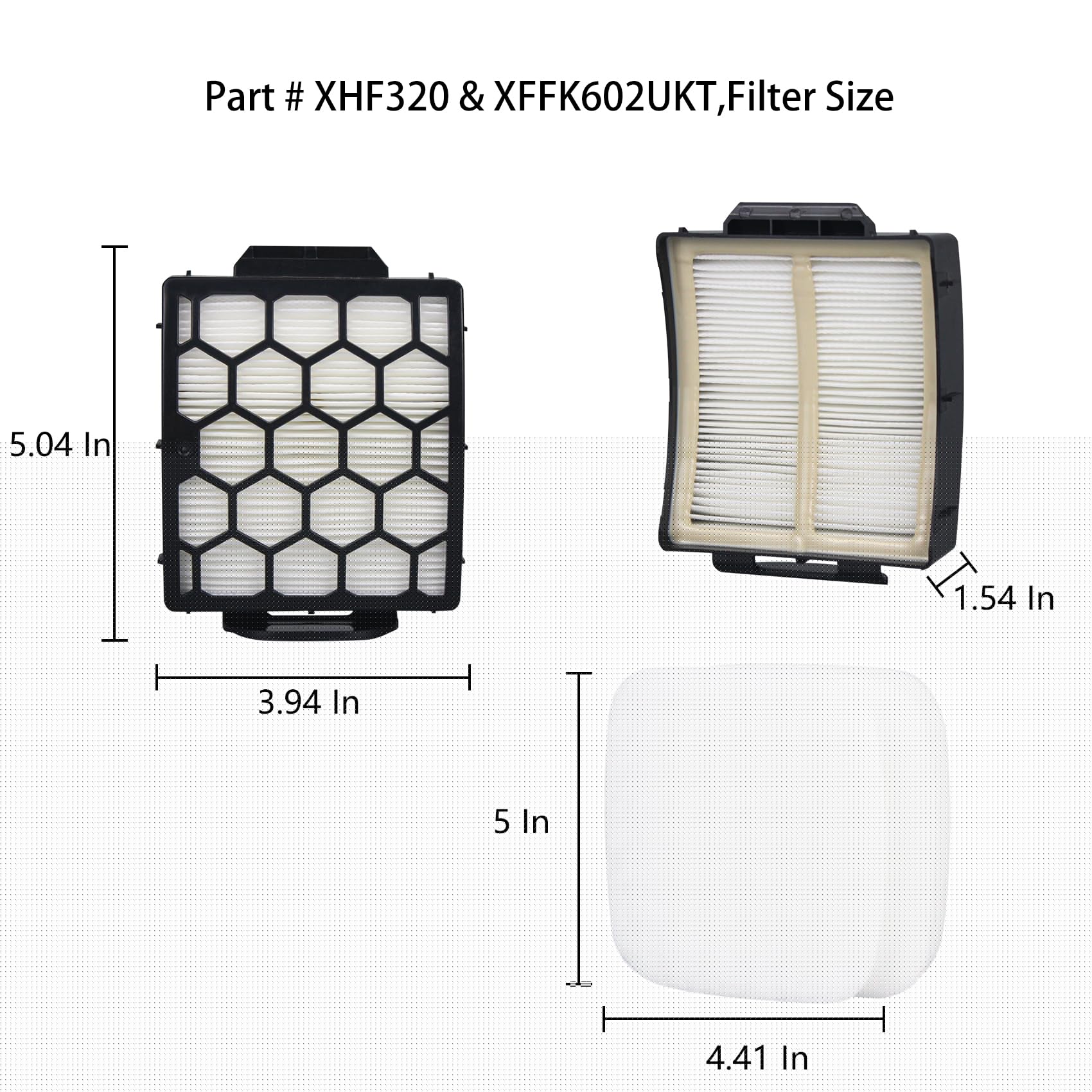 Replacement Filter Compatible with Shark LA480WM Lift-Away Upright Vacuum Cleaner，Part # XHF320 & XFFK602UKT