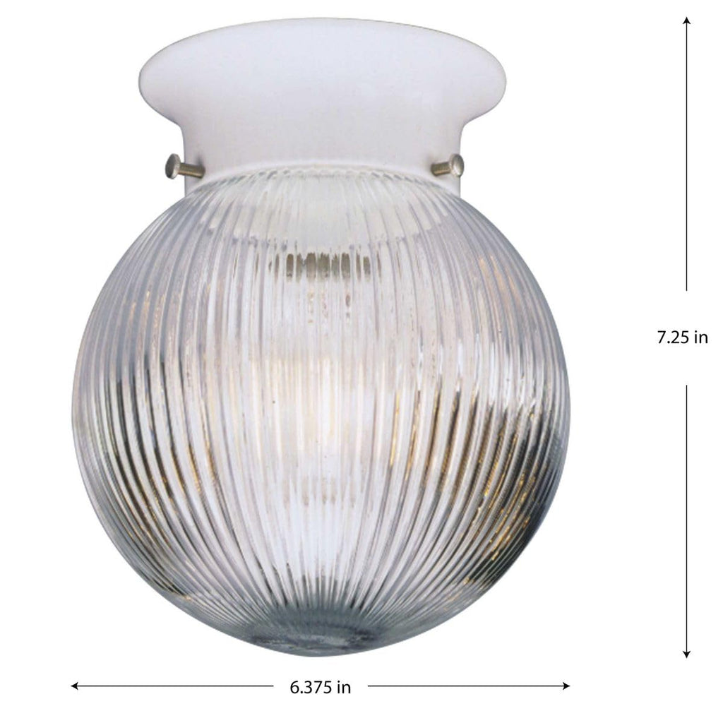 Progress Lighting 1-Light Glass Globe 6-3/8" Close-to-Ceiling, Indoor, P3599-20, Antique Bronze