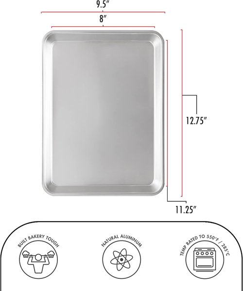 Fat Daddio's Quarter Sheet Pan - Natural Aluminum for Even Baking | Perfect for Home Chefs