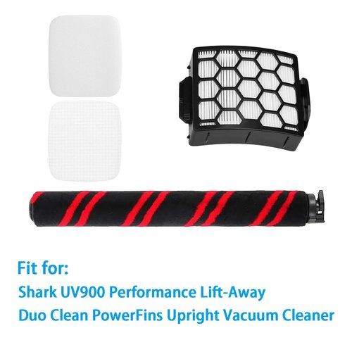 HEPA Filter Brush Roller Accessories Compatible with Shark UV900 Performance Lift-Away Duo Clean PowerFins Upright Vacuum Cleaner Replacement Parts XHF320 XFFK602UKT 1539FC3000
