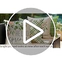 RABUSOFA Waterproof Spring Pillow Covers 18x18 Inch Set of 4