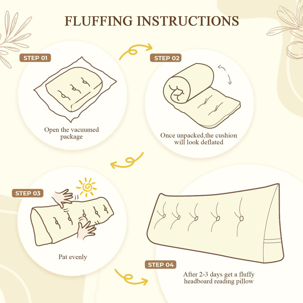 DANGHOOGY Headboard Pillow King, Large Triangular Wedge Headboard Pillow for Reading and Resting, Backrest Positioning Support Pillow with Removable Cover (Beige)