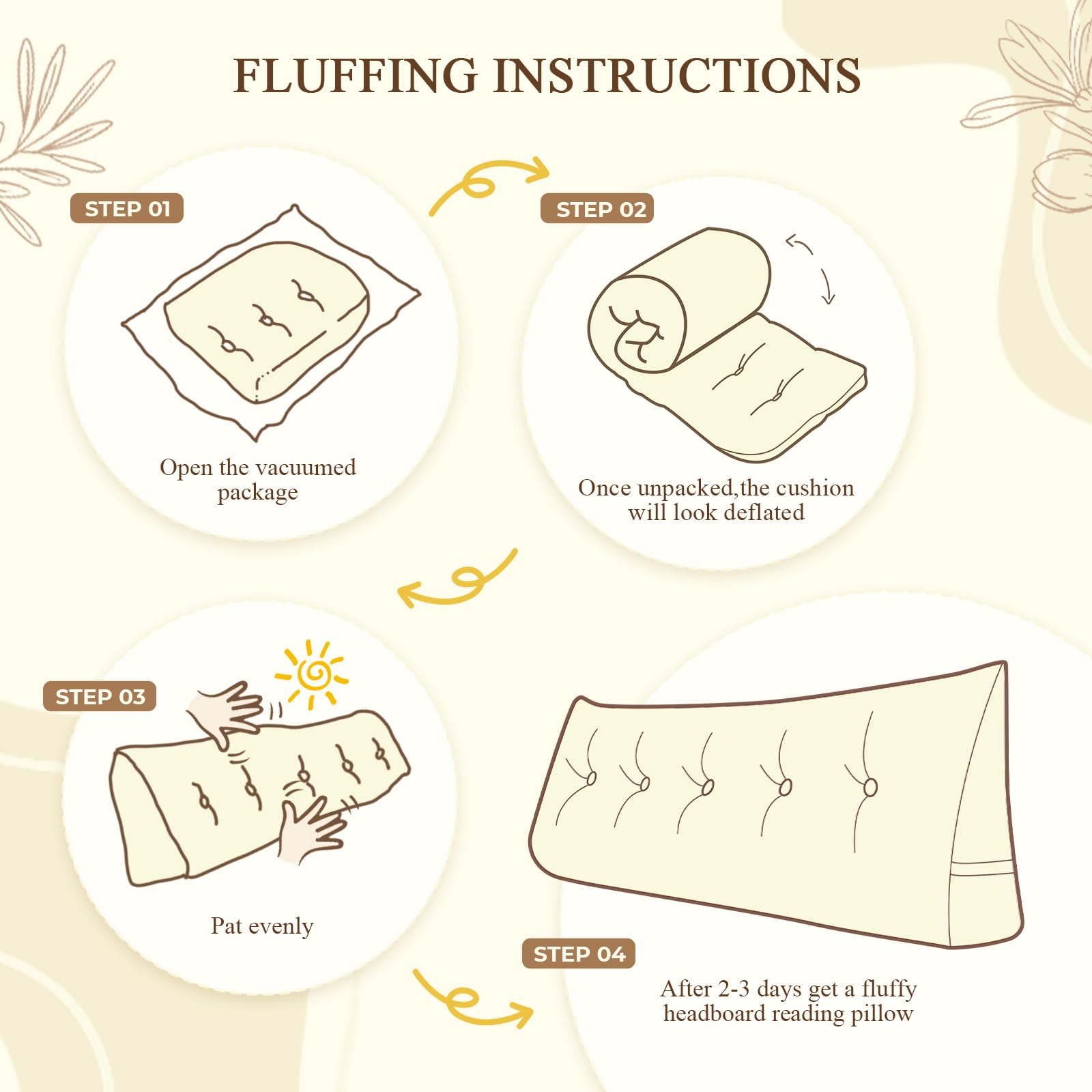 DANGHOOGY Headboard Pillow King, Large Triangular Wedge Headboard Pillow for Reading and Resting, Backrest Positioning Support Pillow with Removable Cover (Beige)