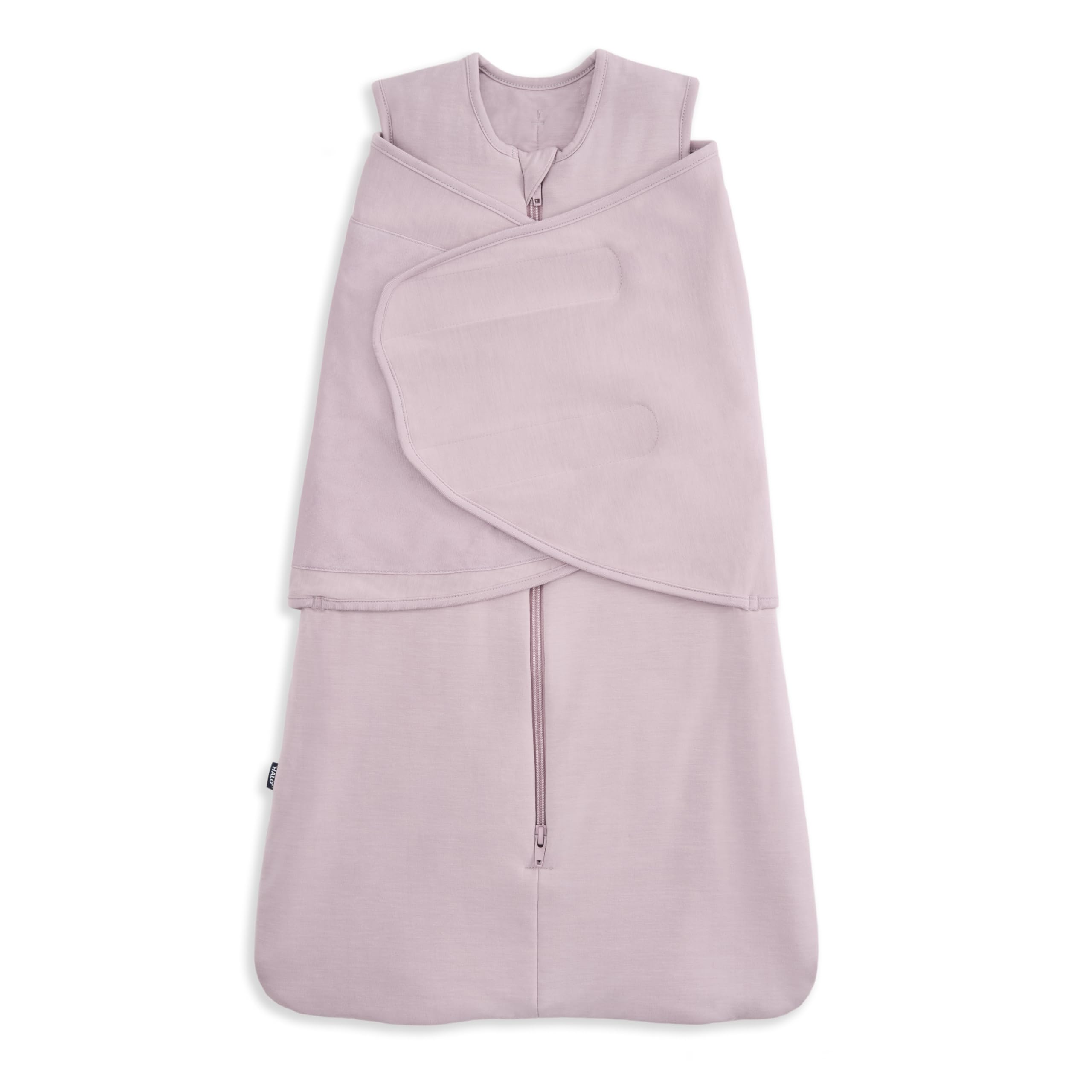 HALO Sleepsack Supersoft Swaddle, Cozy Bamboo Viscose, 3-Way Adjustable Swaddle, 2 Way Zipper, 2 TOG, 0-3 Months, Newborn (Pack of 1), Mauve