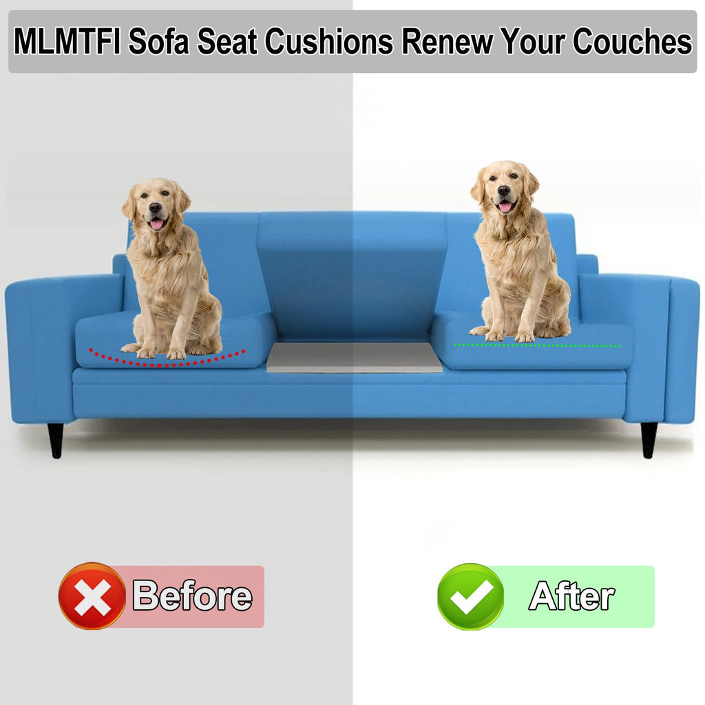 MLMTFI 22" x 22" Couch Cushion Support for Sagging Seat, 3 PCS Large Size Insert Sofa Cushion Support for Better Lift, 45D High-Density Foam Couch Replacement for Furniture Seat Sagging Repair, Grey