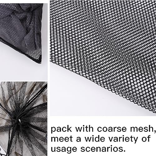 Kimmama Heavy Duty Large Mesh Laundry Bag - 24x36" Black Drawstring Pouch