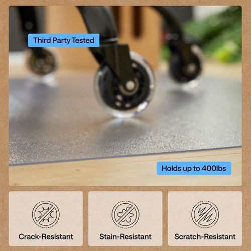 GORILLA GRIP Clear Office Chair Mat - Slip Resistant Protection for Hardwood Floors | 36x48 Inches