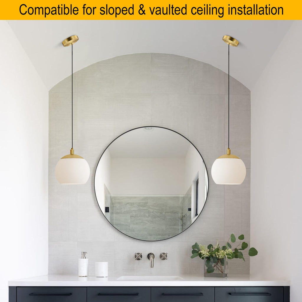MAYOMAJO 6 Inches Light Canopy Kit with Heavy Duty Replacement Ceiling Cover Plate & Mounting Hardware for Lighting Fixtures Chandelier Pendant Lamp or DIY Project (Brass)