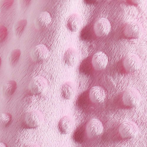 CREVENT Baby Security Blanket - Soft Minky Dot & Sherpa Backing, Adorable Pink Bear Design for Infants