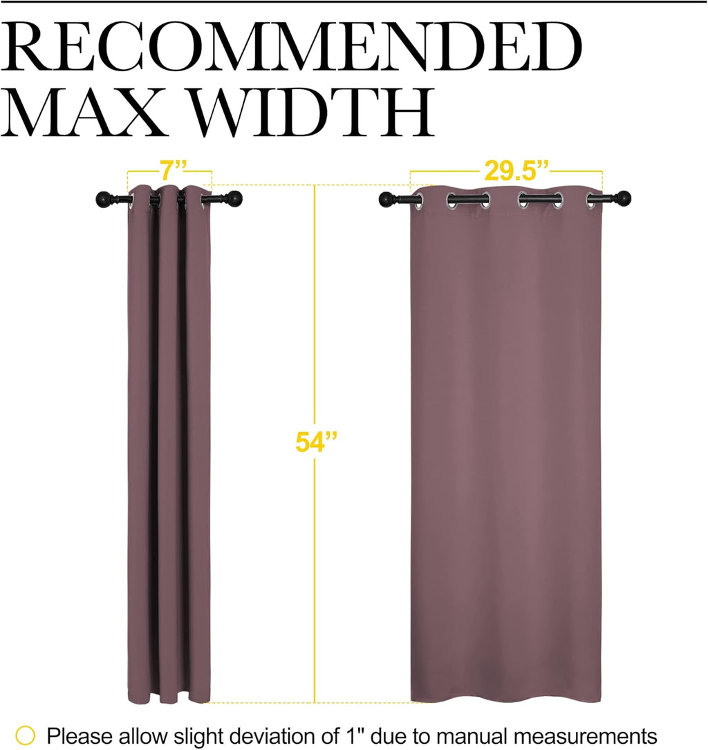 NICETOWN Thermal Insulated Blackout Curtain Panels - Dry Rose, 34x54 Inch, 1 Pair for Basement