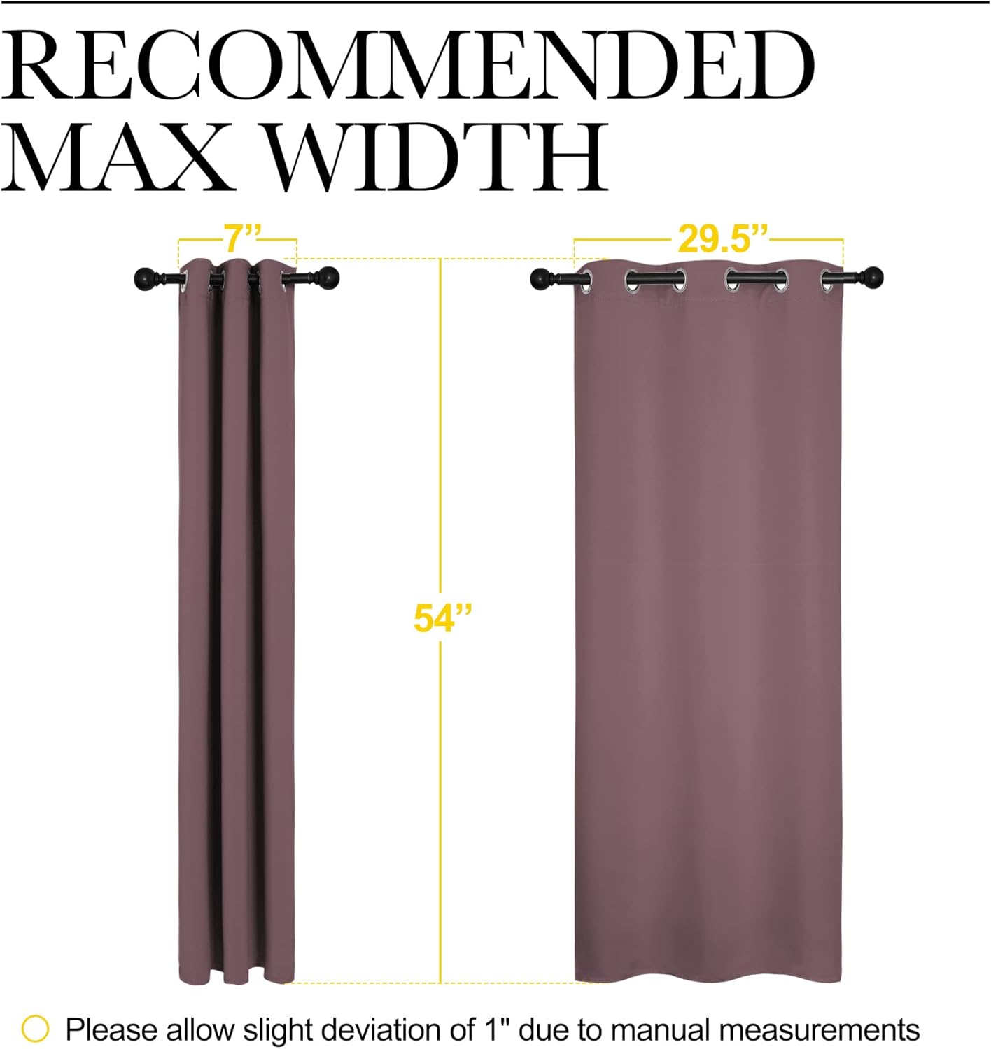NICETOWN Thermal Insulated Blackout Curtain Panels - Dry Rose, 34x54 Inch, 1 Pair for Basement