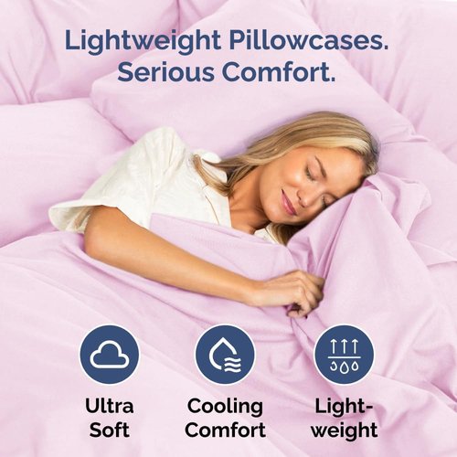 King Pillow Cases by [Brand Name] - Ultra Soft Hotel Quality Covers | Comfy, Cooling & Wrinkle-Free - 2 Piece Set in Pink