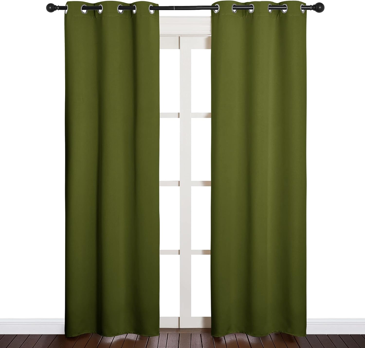 NICETOWN Blackout Curtain Panels - Thermal Insulated Drapes for Christmas | Olive Green, 34x84 Inches (One Pair)
