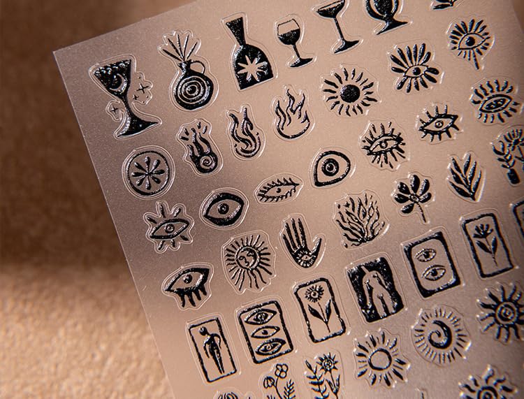 5D Embossed Vintage Nail Art Stickers Self-Adhesive Goth Decals