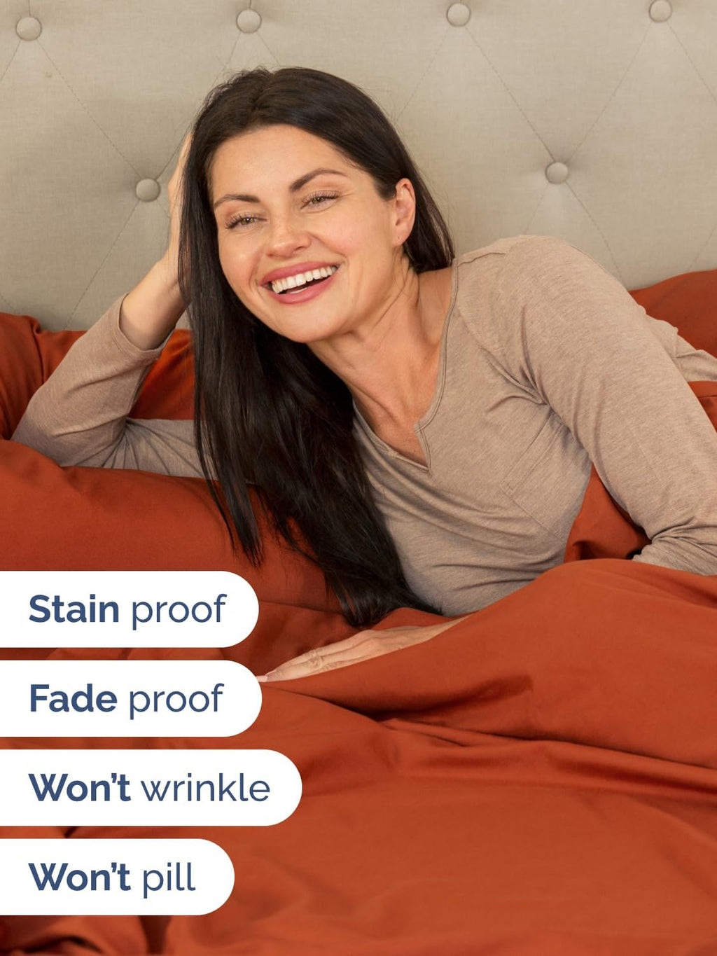 Skiennix Extra Deep Cal King Sheet Set | 6-Piece Breathable Cooling Bedding - Soft, Wrinkle-Free Terracotta