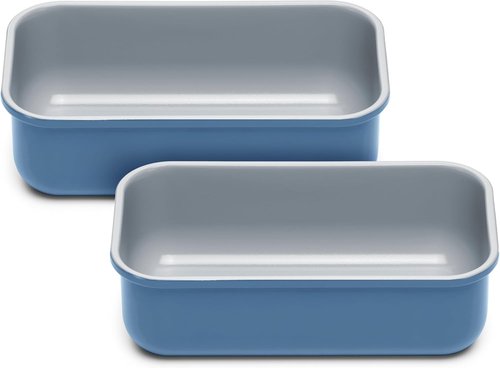 Caraway Non-Stick Ceramic Loaf Pan Duo - Naturally Slick, Non-Toxic Coating - Ideal for Breads & Cakes - Slate Color