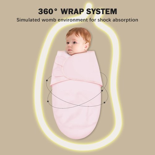 Cute Castle Baby Swaddle Sleep Sacks - Ergonomic Newborn Swaddles for Boys & Girls | 3-Pack (0-3 Months - Pink, Moon, Stars)
