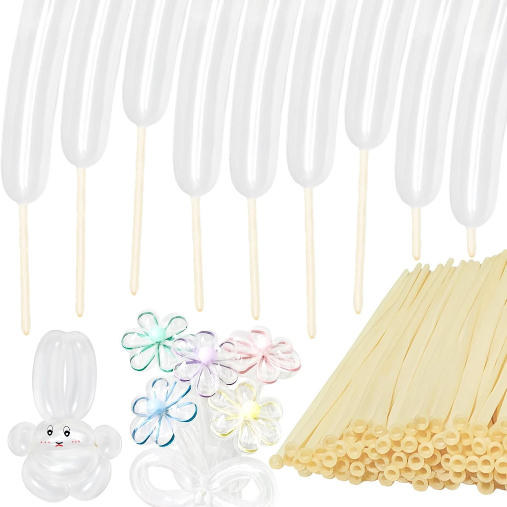 260 Clear Balloons by [Brand Name] - Long Skinny Balloons for Twisting & Balloon Arches | Perfect for Parties & Weddings