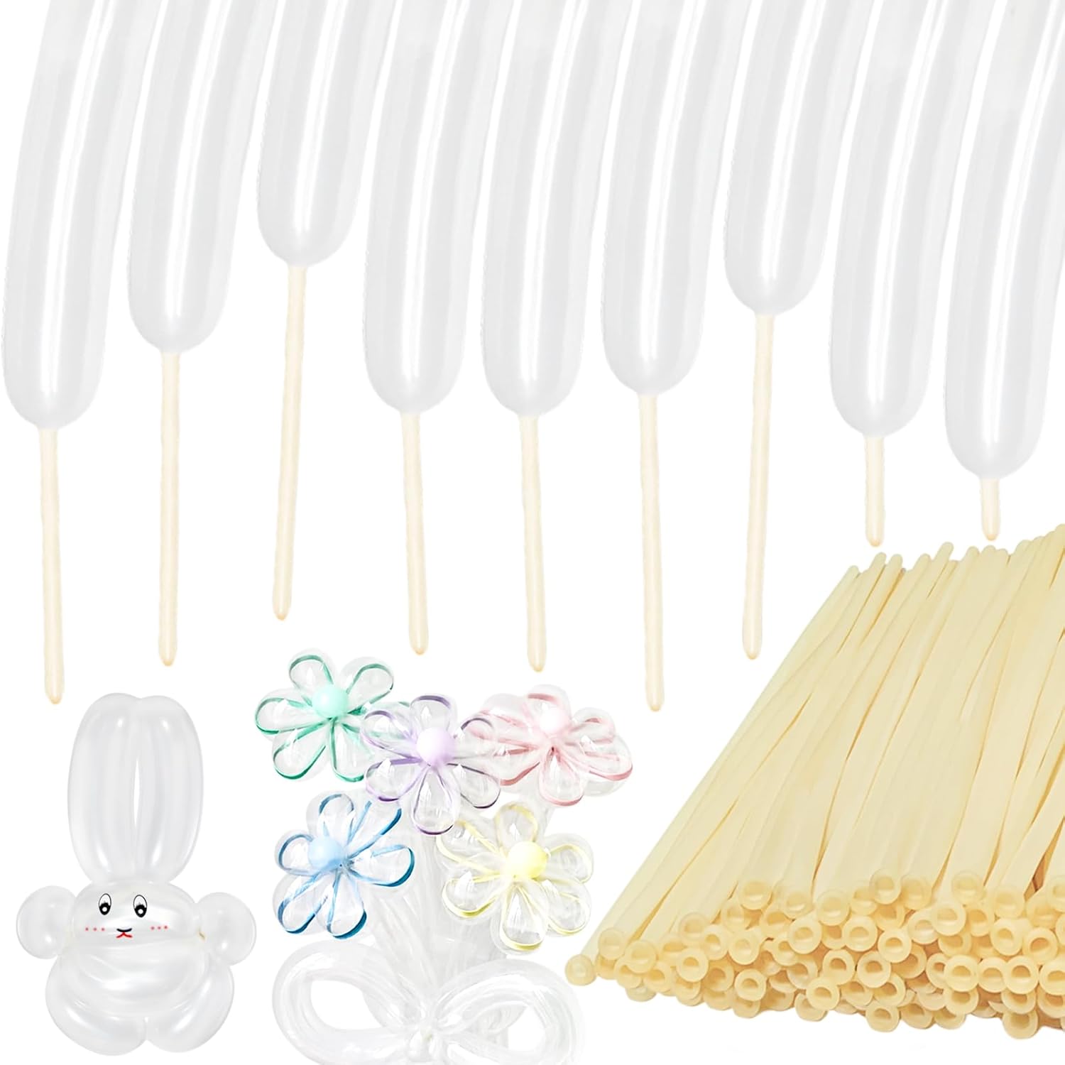 260 Clear Balloons by [Brand Name] - Long Skinny Balloons for Twisting & Balloon Arches | Perfect for Parties & Weddings