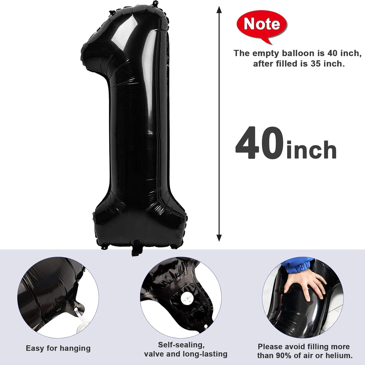 Skiennix 40 Inch Black Number 14 Foil Balloon - Perfect for Birthday, Wedding & Engagement Celebrations
